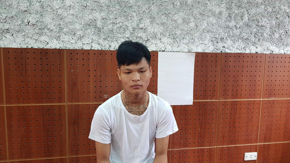 Đối tượng Nông Đức Mạnh tại cơ quan công an.