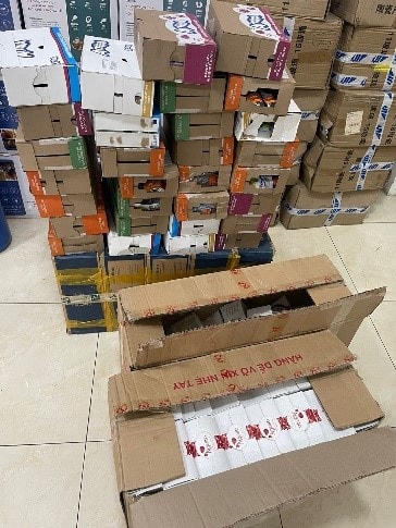 Số tang vật bị thu giữ. Ảnh: Công an TP Hà Nội.  