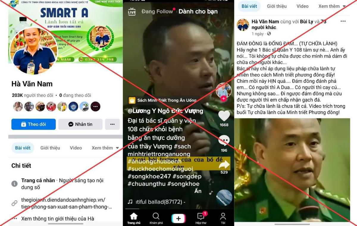Fanpage mạo danh Bệnh viện Quân đội Trung ương 108 để tư vấn, bán hàng.