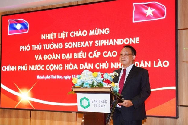Ông Lê Văn Minh, Tổng Giám đốc Van Phuc Group phát biểu tại chương trình. Ảnh: Vinh Rose.
