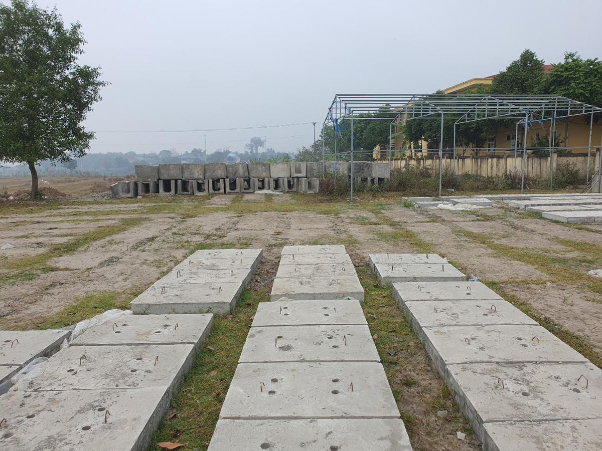 Vật liệu xây dựng, ống cống tại dự án.