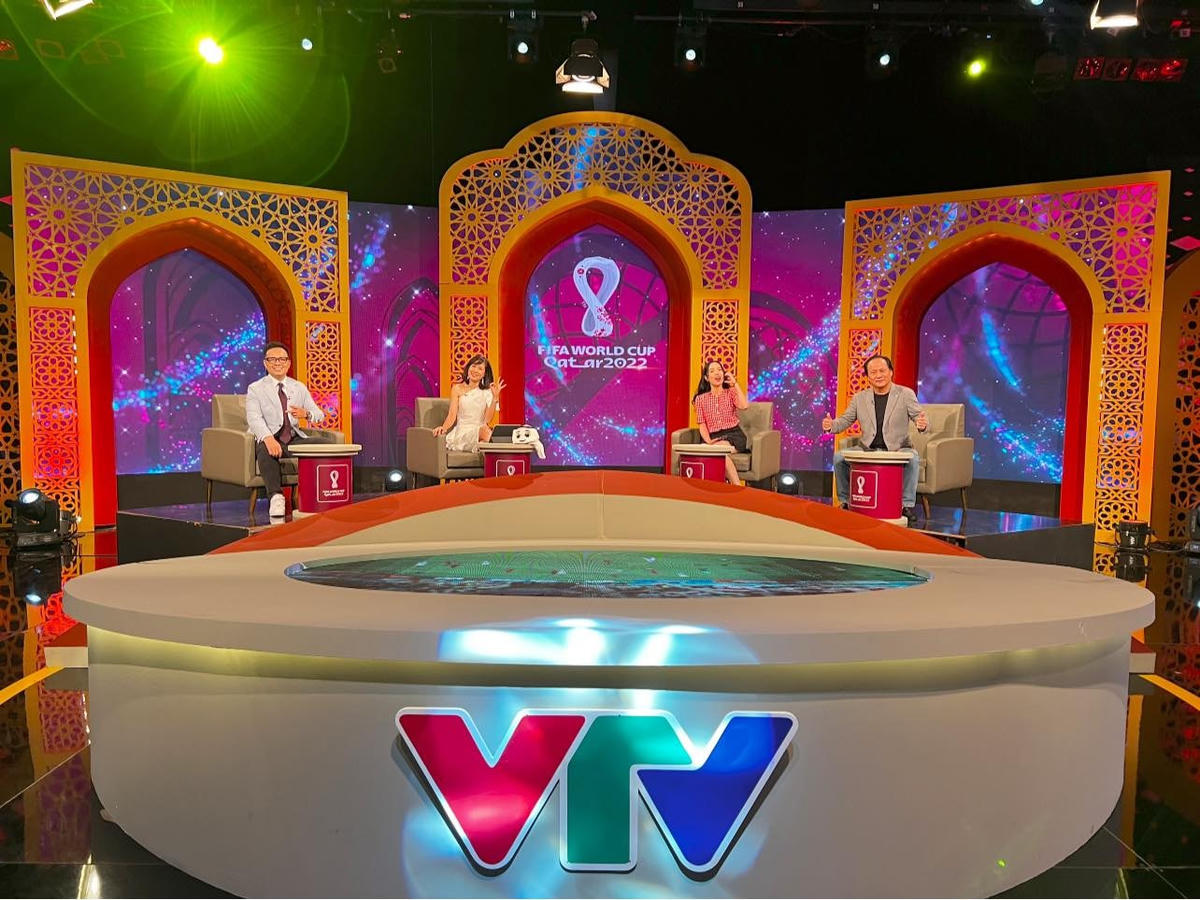 Ngọc Châm lên sóng trong phần bình luận trận đấu. Ảnh: FB Đỗ Thị Ngọc Châm.