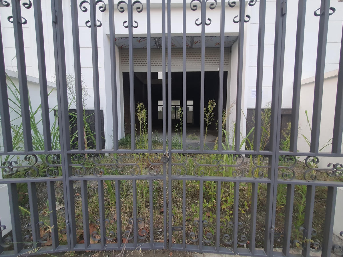 Do không có người ở nên nhiều căn biệt thự tại đây cỏ mục um tùm.