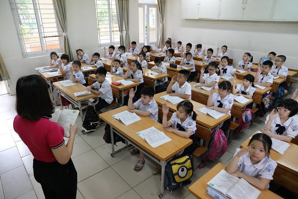 Lớp học ngày nay.  Ảnh: Trung Nguyên.