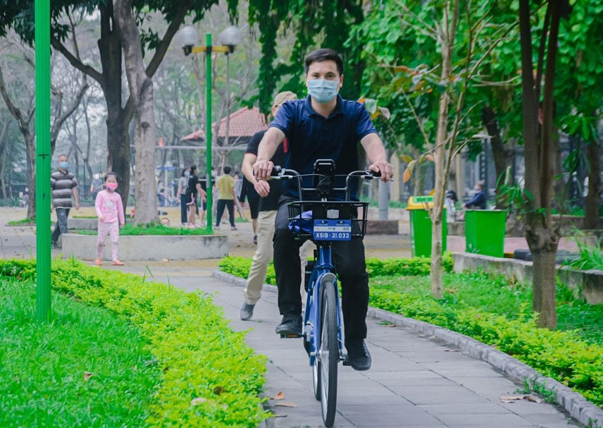 Gần 200 điểm (trạm) cho thuê xe đạp công cộng sẽ được bố trí tại 7 quận của Hà Nội. Ảnh: Lê Khánh.