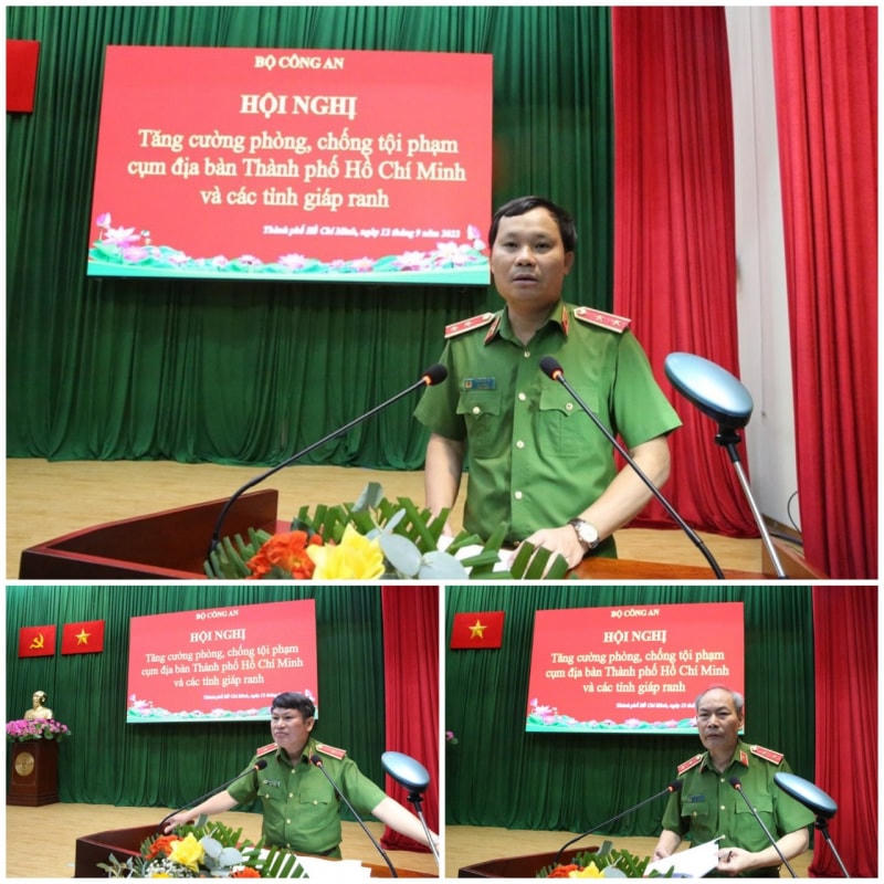 Lãnh đạo các Cục nghiệp vụ Bộ Công an tham luận tại hội nghị.