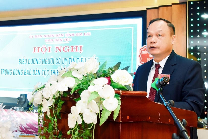 Ông Dương Mah Tiệp, Phó Chủ tịch UBND tỉnh Gia Lai phát biểu tại hội nghị.