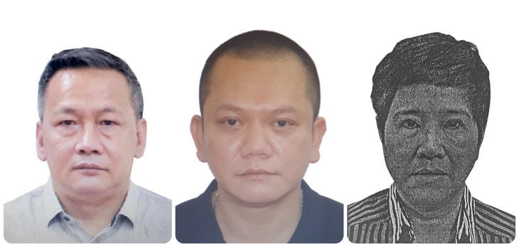 Từ trái qua, các bị can: Nguyễn Mạnh Hùng, Phạm Tùng Anh và Trần Thị Mai đang bị truy nã. Ảnh: Công an Quảng Ninh.