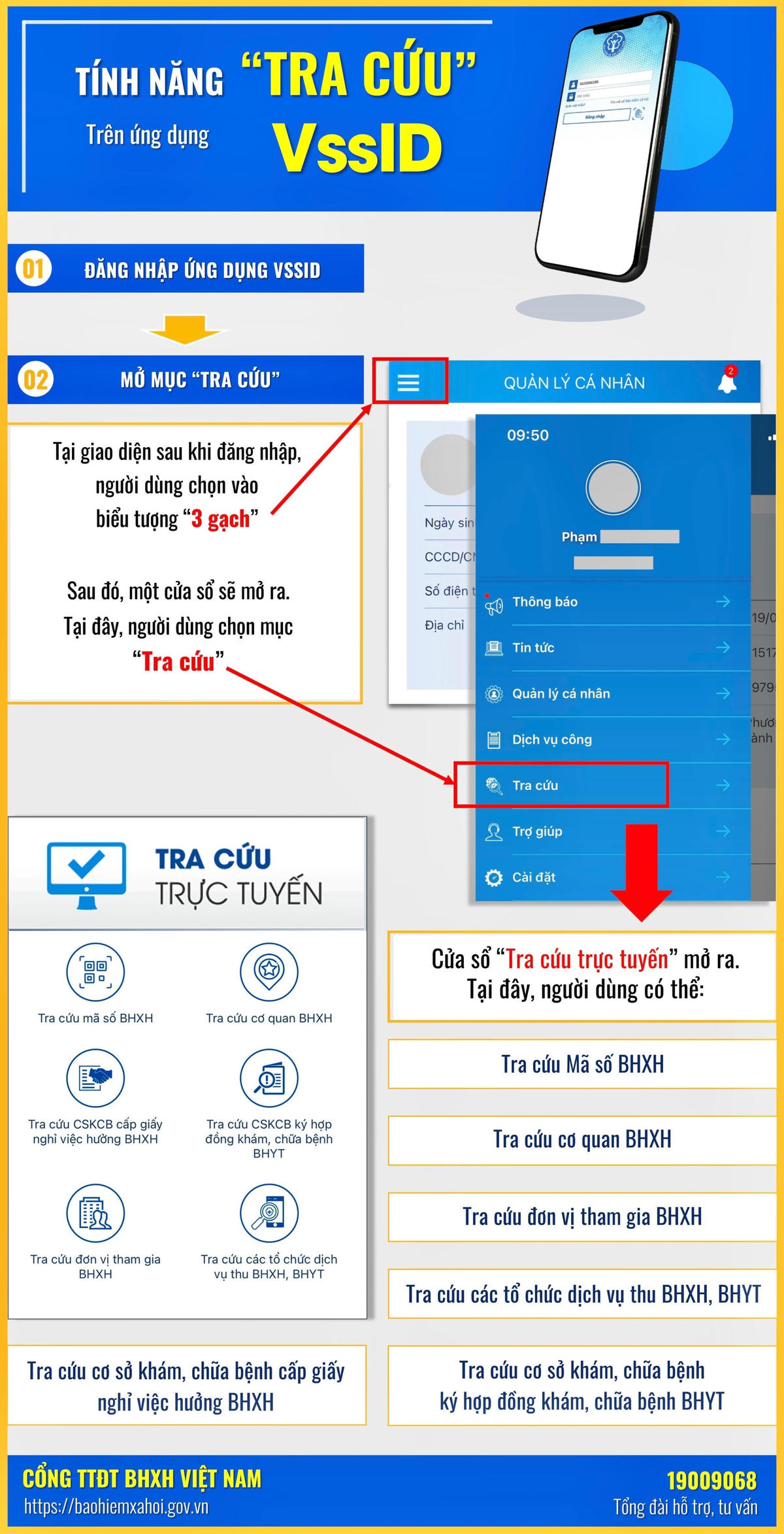 Cách tra cứu trên ứng dụng VssID