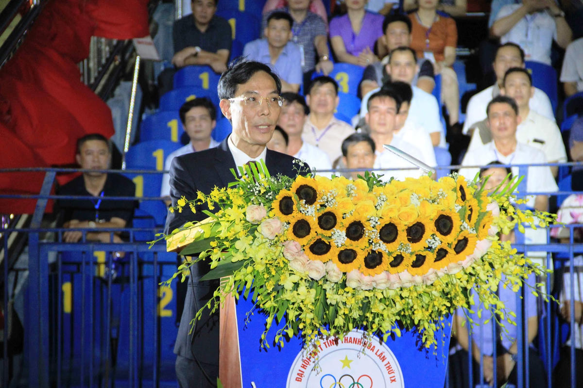 Ông Đầu Thanh Tùng, Phó Chủ tịch UBND tỉnh Thanh Hóa phát biểu tại buổi lễ.