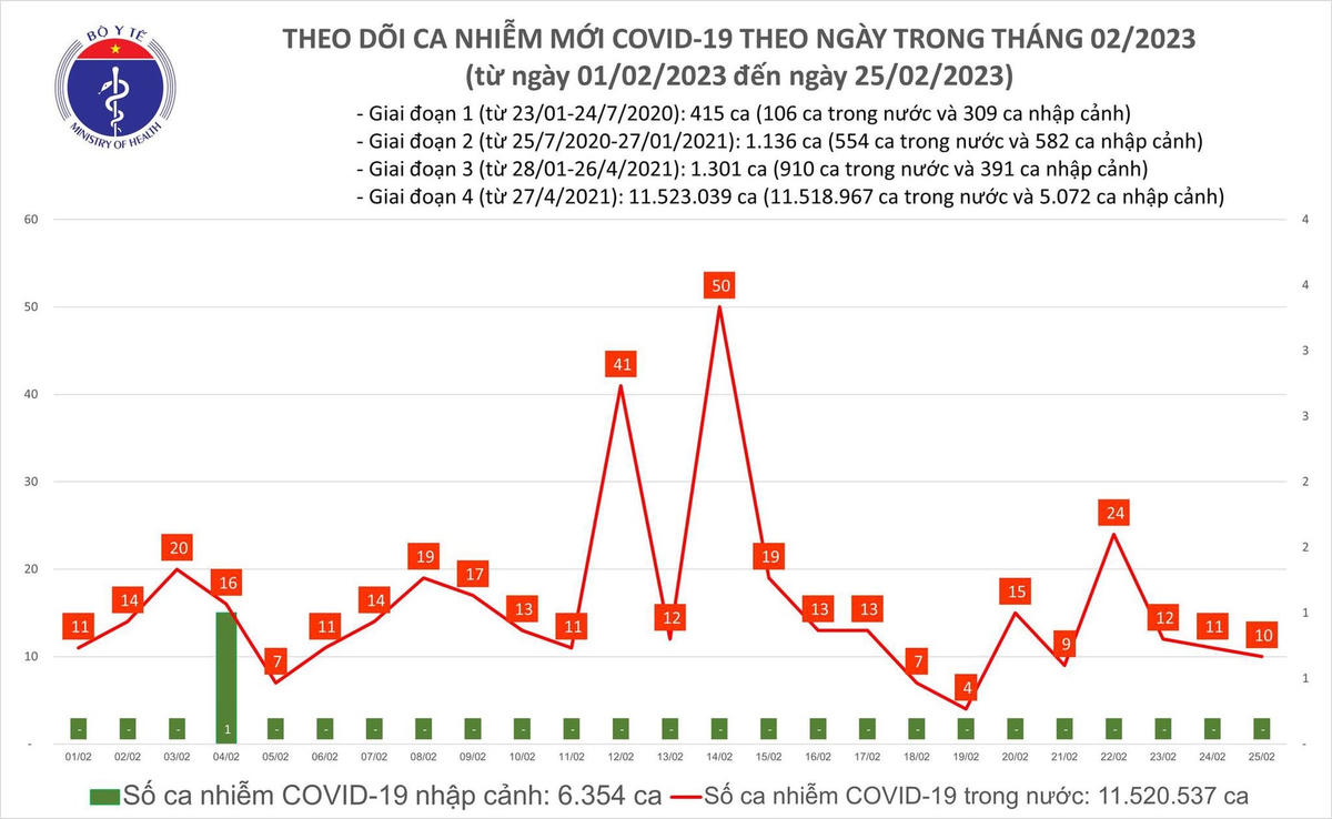 Biểu đồ số ca mắc Covid-19 tại Việt Nam thời gian qua.