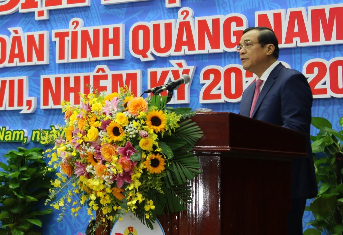 Ông Phan Việt Cường, Bí thư Tỉnh ủy Quảng Nam phát biểu chỉ đạo Đại hội.