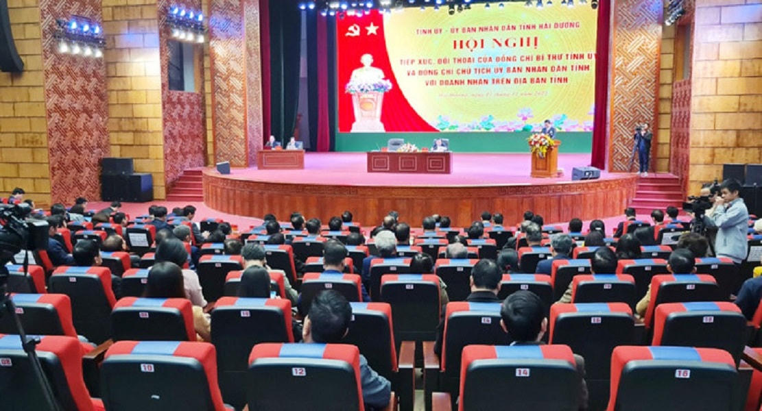 Hội nghị tiếp xúc, đối thoại trực tiếp với doanh nghiệp, doanh nhân trên địa bàn tỉnh Hải Dương.