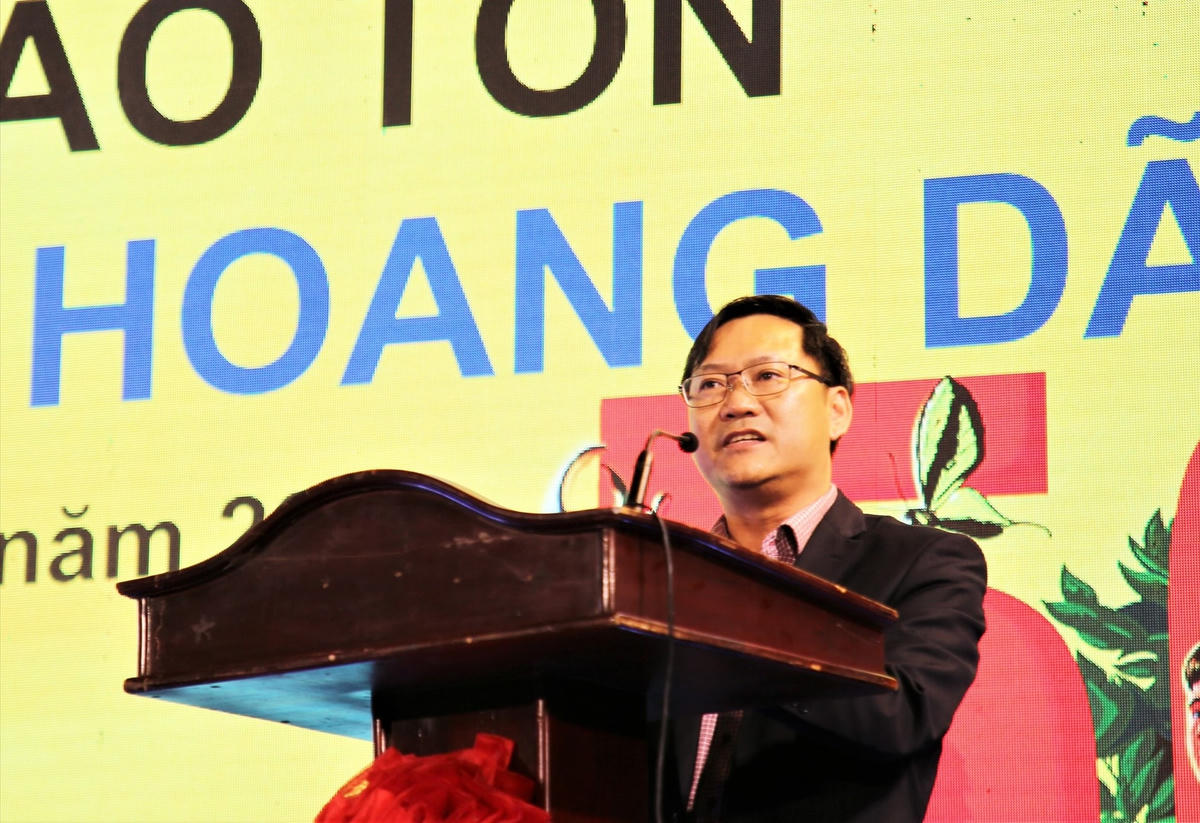 Ông Trần Trung Hậu, Phó Chủ tịch UBND TP Tam Kỳ phát biểu tại buổi lễ.