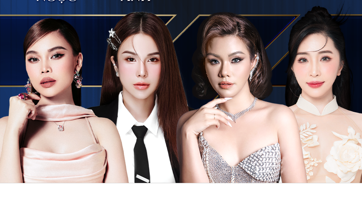 Từ trái qua: Ca sĩ Phương Vy, người mẫu - doanh nhân Diệp Lâm Anh, ca sĩ Giang Hồng Ngọc và diễn viên Quỳnh Nga.