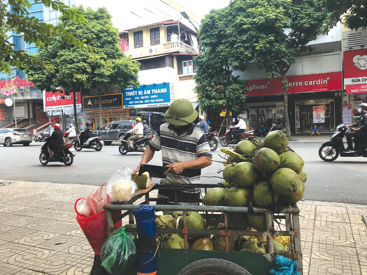 Người bán dừa tươi.  