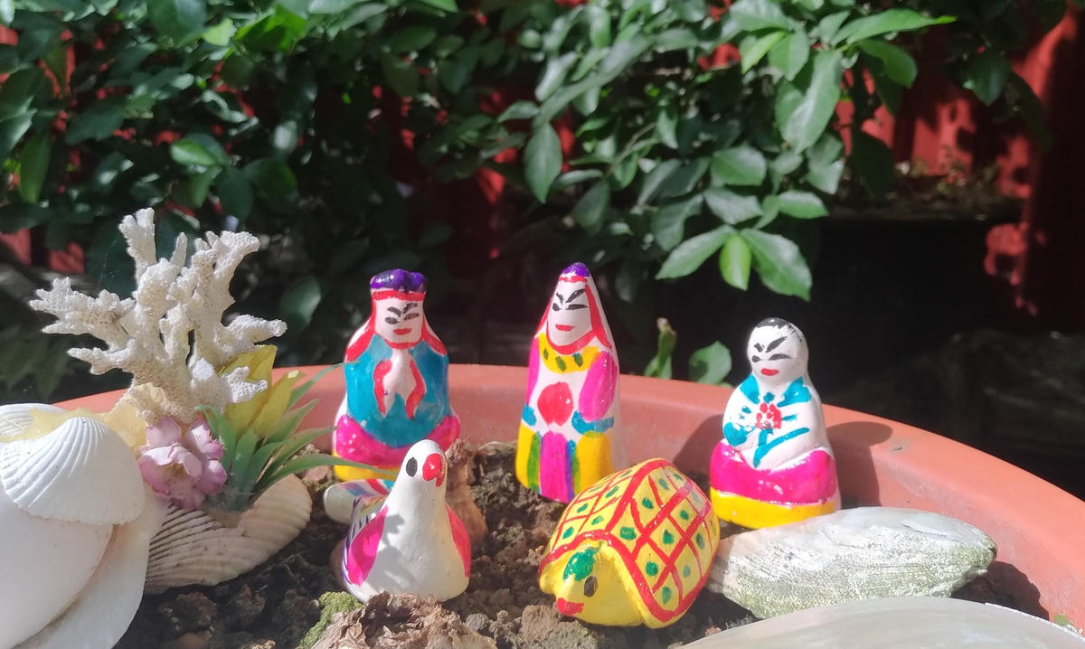 Bộ phỗng đất gồm 5 nhân vật với 5 ý nghĩa biểu tượng khác nhau.