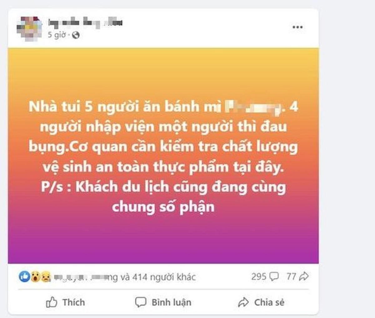 Nội dung mà anh H. đăng tải lên mạng xã hội.