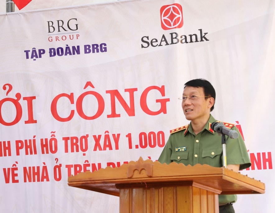 Thượng tướng Lương Tam Quang - Thứ trưởng Bộ Công an phát biểu tại buổi lễ.