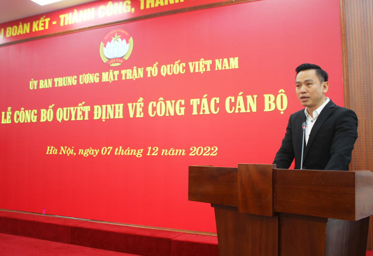 Ông Quách Bình Dương, Chuyên viên chính Văn phòng Cơ quan được bổ nhiệm giữ chức vụ Phó Trưởng phòng Công nghệ thông tin – Hành chính, Văn phòng Cơ quan UBTƯ MTTQ Việt Nam.