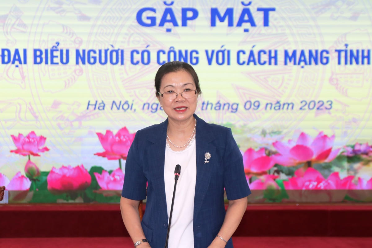 Phó Chủ tịch Trương Thị Ngọc Ánh phát biểu tại buổi tiếp đoàn.