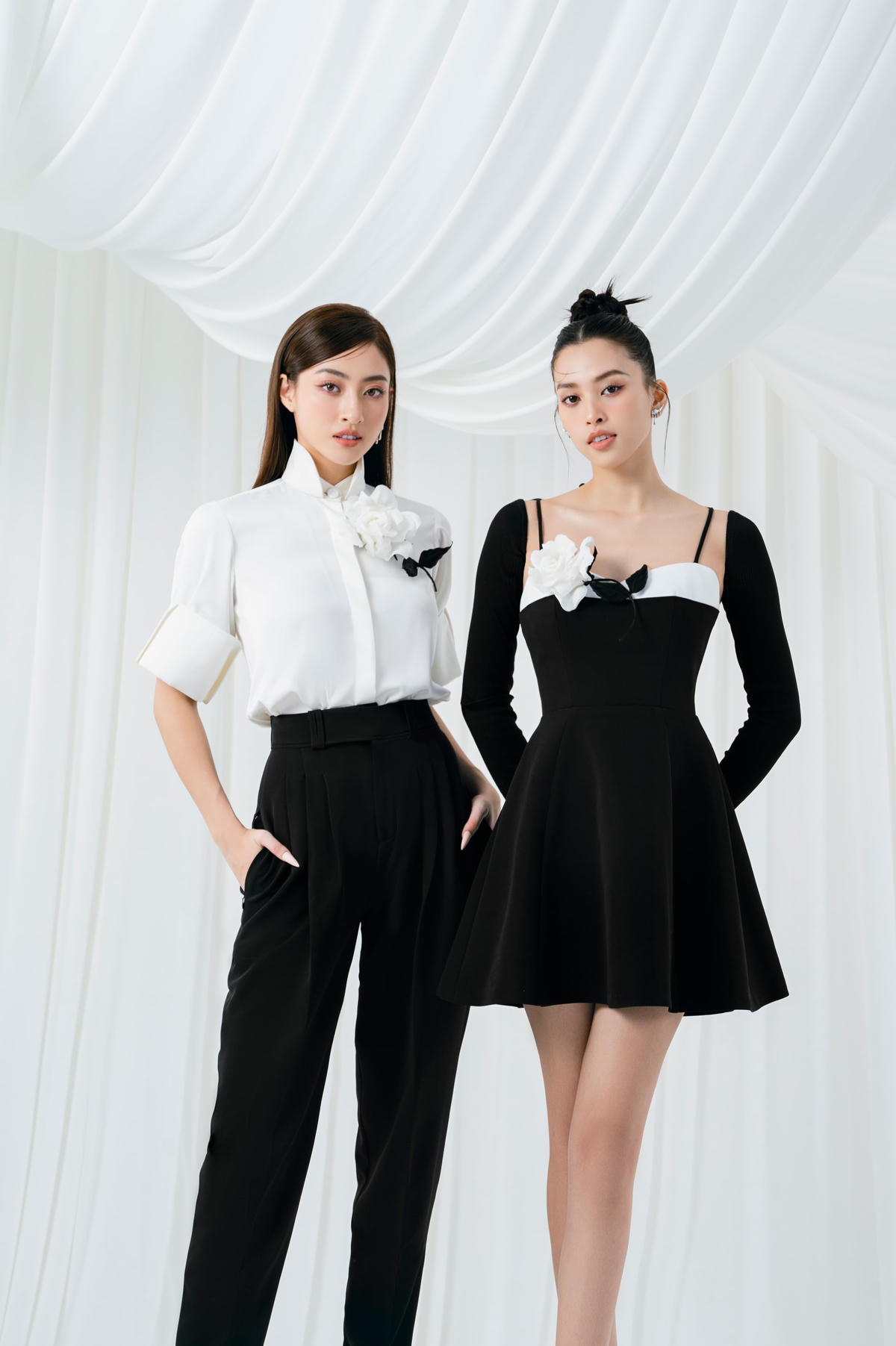 Lương Thùy Linh, Tiểu Vy trở thành nàng thơ trong BST mới nhất của NTK Hà Thanh Việt mang tên Pre-Fall (Mùa thu đến - PV). 