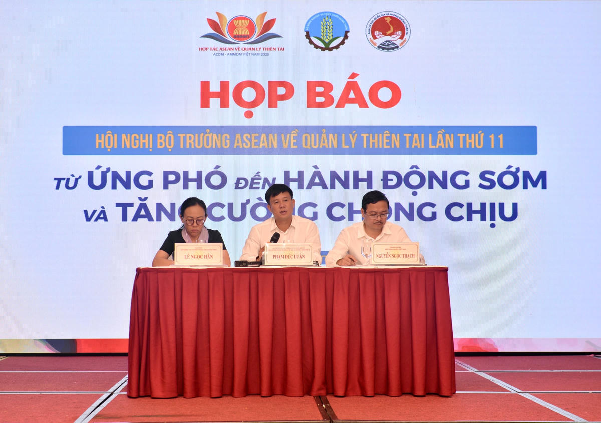 Họp báo giới thiệu về Hội nghị Bộ trưởng ASEAN về Quản lý thiên tai (AMMDM) lần thứ 11 và các hoạt động trong năm Chủ tịch 2023 của Việt Nam.