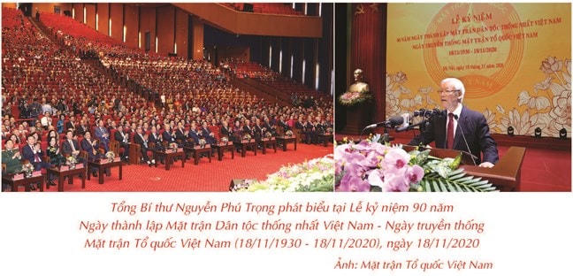 Giương cao ngọn cờ đại đoàn kết toàn dân tộc, phát huy truyền thống yêu nước, vai trò nòng cốt chính trị của Mặt trận Tổ quốc Việt Nam, quyết tâm xây dựng đất nước ta ngày càng giàu mạnh, phồn vinh, văn minh, hạnh phúc