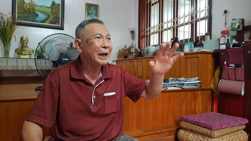 Đảng viên Vũ Quốc Hùng trong lần trả lời phỏng vấn báo Pháp Luật TP HCM, khi nguyên Tổng Bí thư Lê Khả Phiêu vừa mất, tháng 8-2020. Ảnh: Nghĩa Nhân.