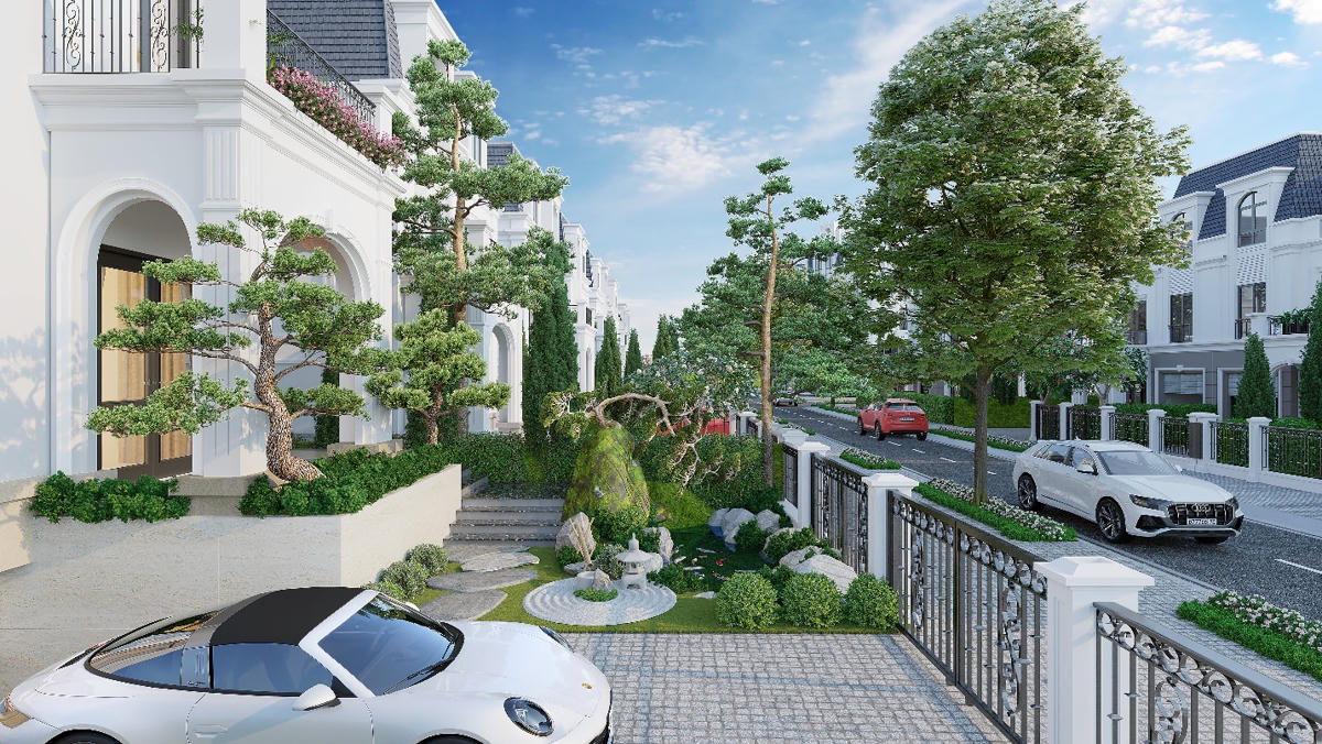 Các căn biệt thự tại Thảo Viên Villas được bao quanh bởi hàng cây xanh rợp bóng mát mang lại hơi thở của thiên nhiên.