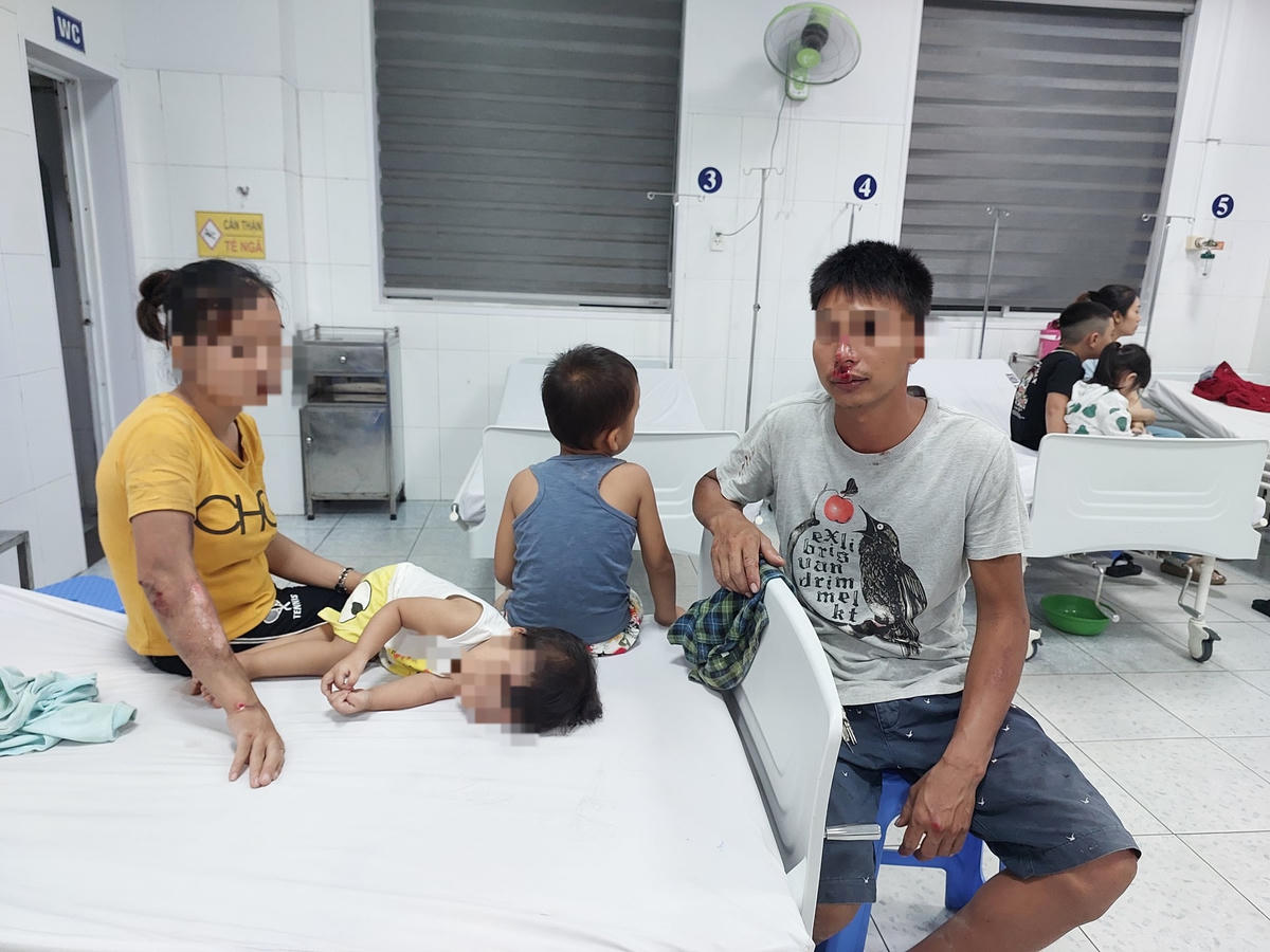 Gia đình anh L. bị thương sau vụ tai nạn.