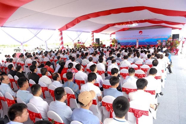 Nhà máy điện mặt trời Hồng Phong 1A - 1B của Vietracimex đóng góp vào mạng lưới điện quốc gia (Ảnh TV).
