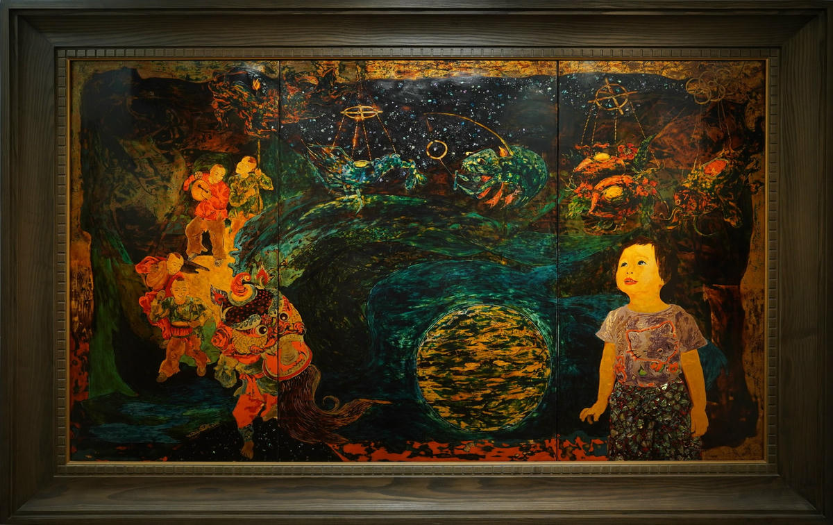 Bức tranh “Bóng trăng thu” của họa sĩ Hoàng Hữu Vân.