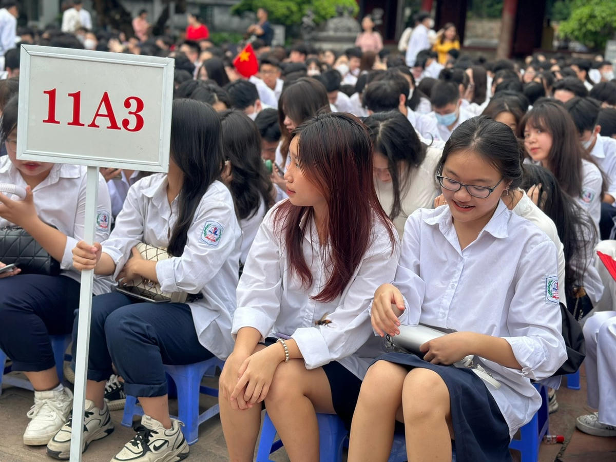 Học sinh tại lễ khai giảng năm học 2023-2024.