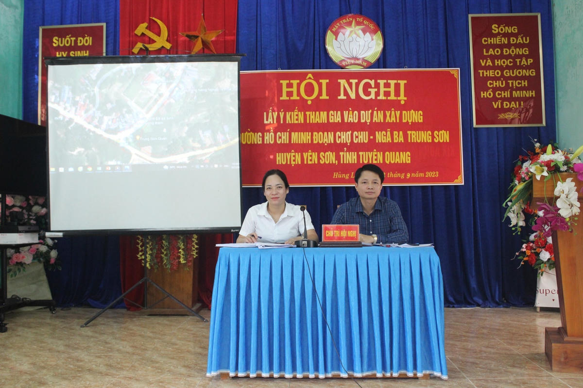 Lãnh đạo Ủy ban MTTQ tỉnh Tuyên Quang, Uỷ ban MTTQ huyện Yên Sơn chủ trì hội nghị