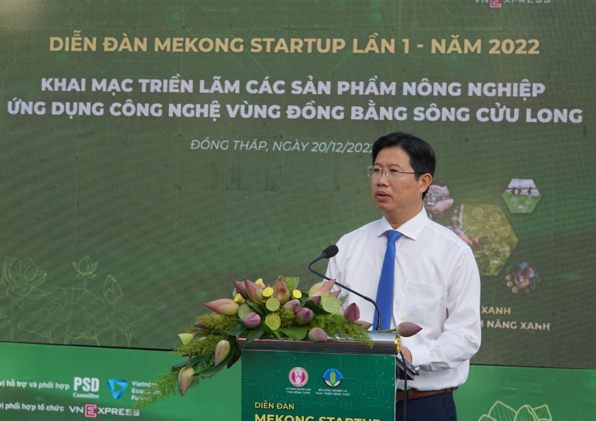 Ông Huỳnh Minh Tuấn, Phó Chủ tịch UBND tỉnh Đồng Tháp phát biểu khai mạc.