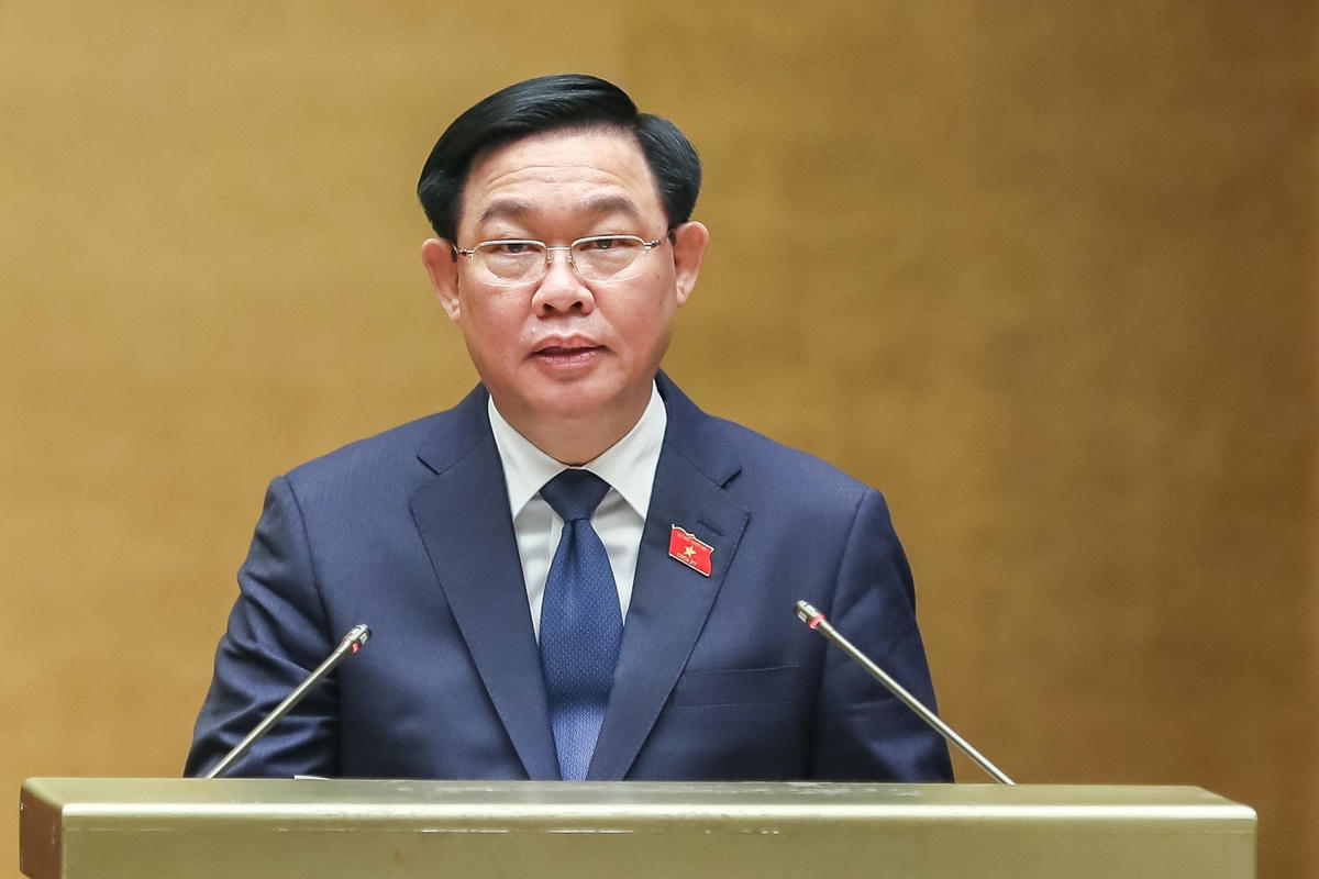 Chủ tịch Quốc hội Vương Đình Huệ phát biểu khai mạc kỳ họp. Ảnh: Quang Vinh.