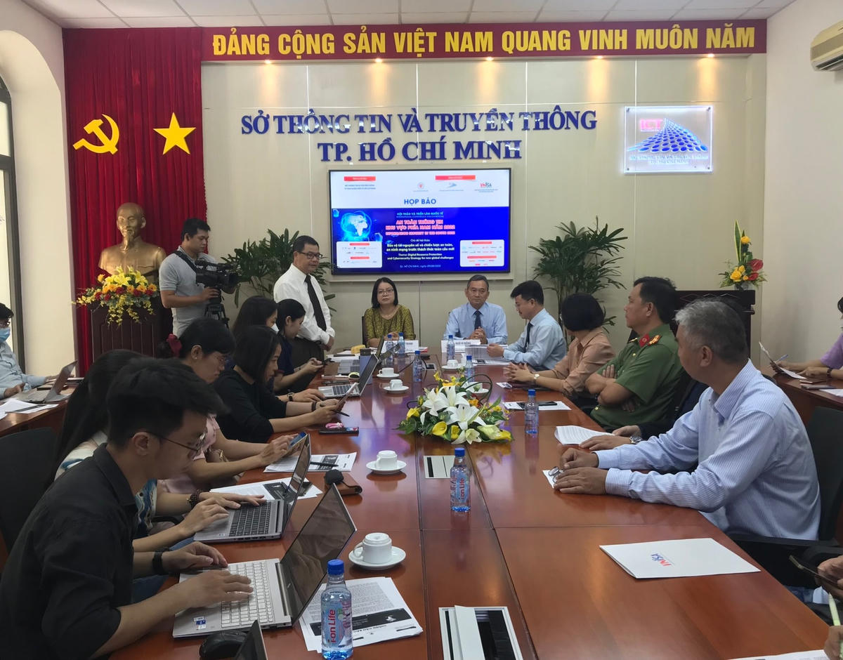 Quang cảnh họp báo giới thiệu về Hội thảo và triển lãm quốc tế An toàn thông tin khu vực phía Nam năm 2022.