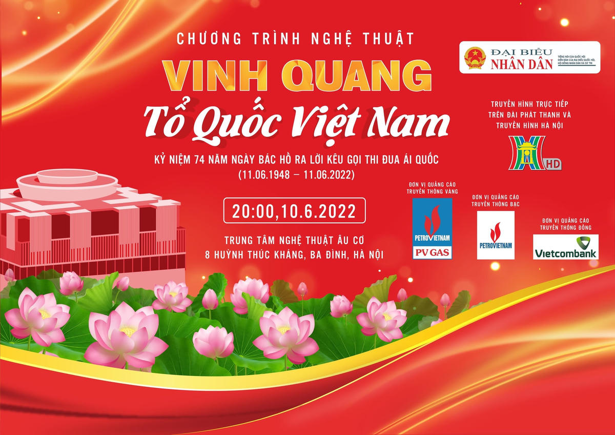 Sắp diễn ra Chương trình nghệ thuật 'Vinh quang Tổ quốc Việt Nam'