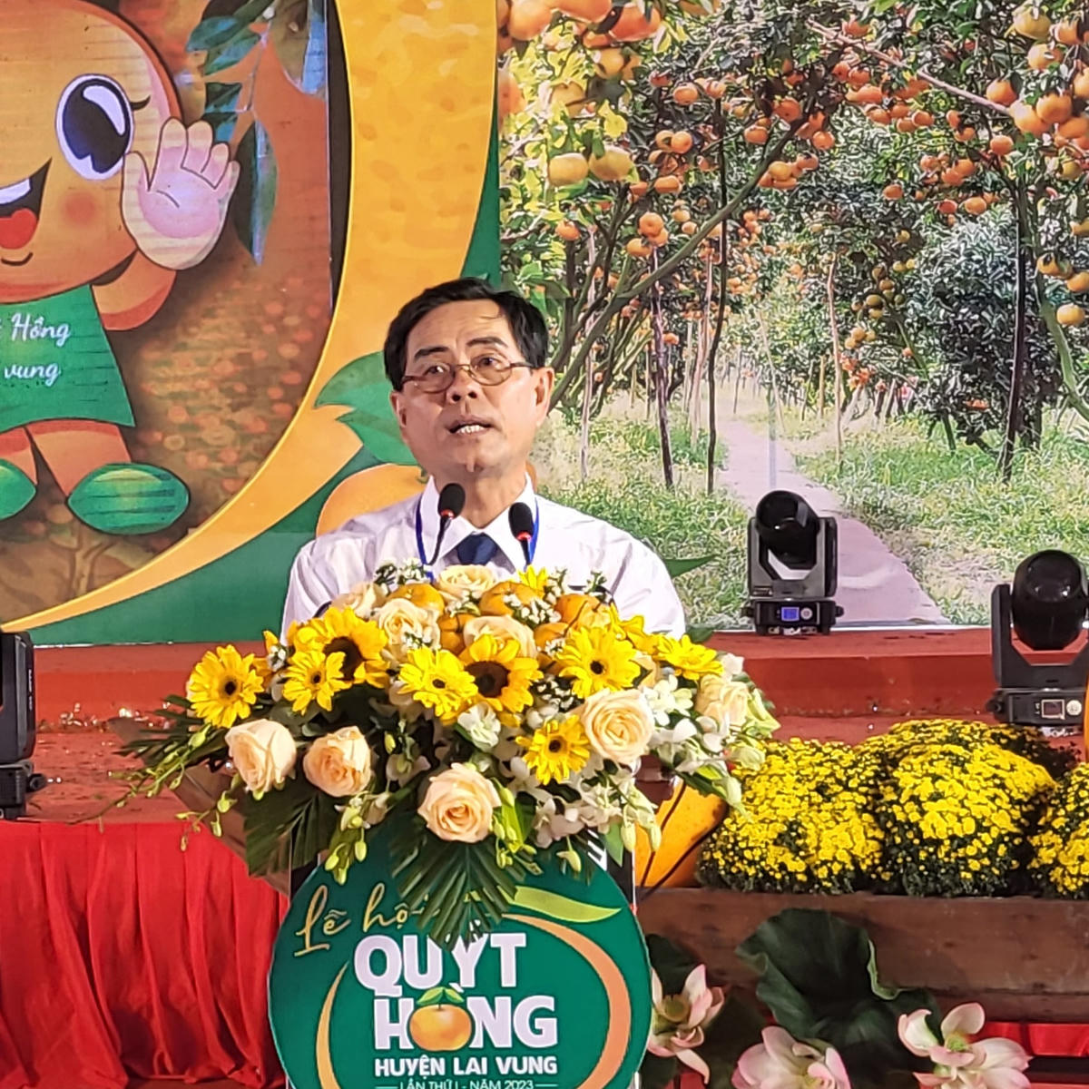 Ông Nguyễn Hữu Hiền, Phó Chủ tịch UBND huyện Lai Vung chia sẻ tại hội thảo.