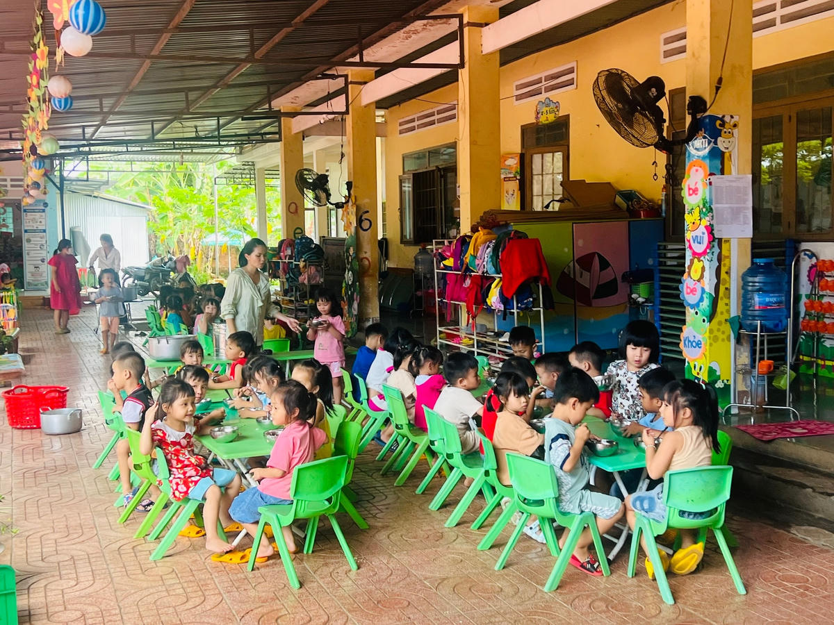 Trường mầm non Hoa Hồng ở xã Tân Hòa, huyện Buôn Đôn.