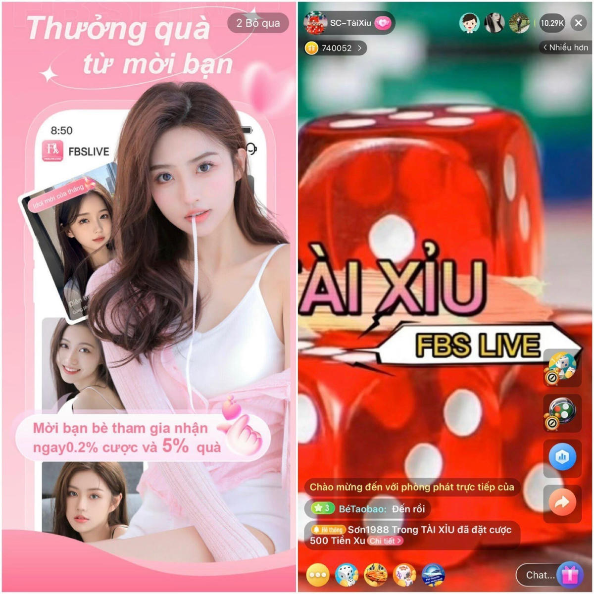 Các game bài trên hệ thống đánh bạc của các đối tượng.