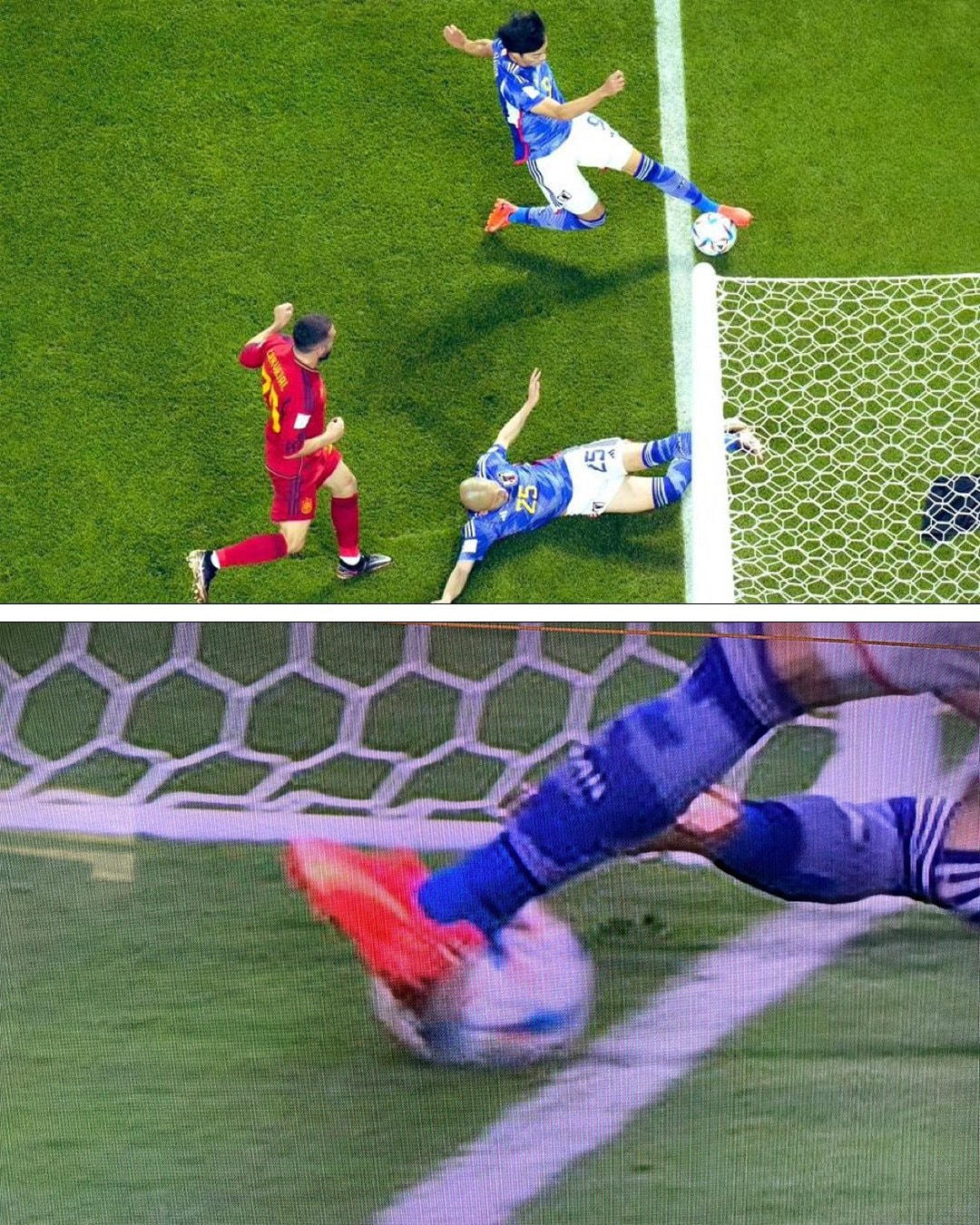 Tình huống đầy cảm xúc trong trận thắng của Nhật Bản. Daizen Maeda và Mitoma Kaoru lăn xả mang về bàn thắng ấn định tỷ số 2-1 trước Tây Ban Nha.