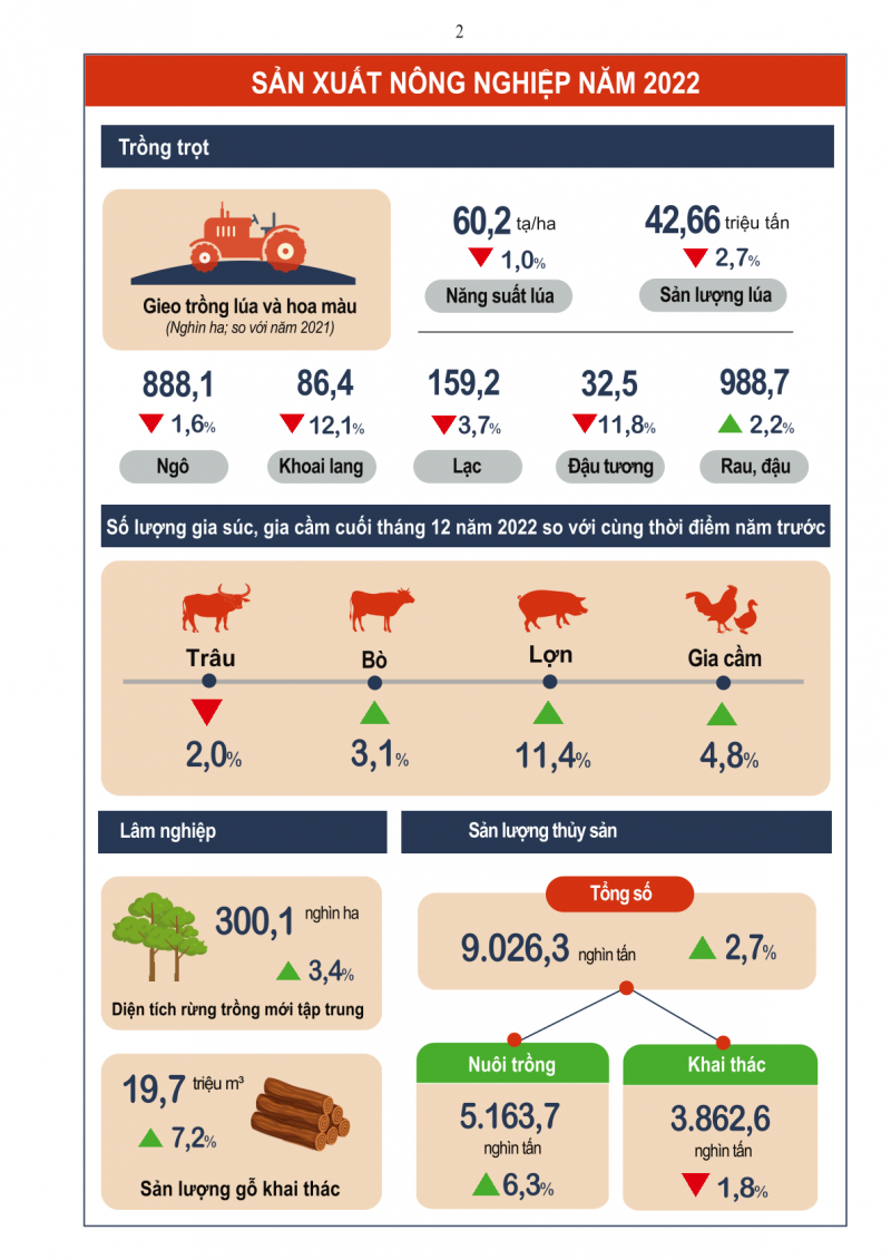 [Infographics] Tình hình kinh tế - xã hội quý IV và năm 2022
