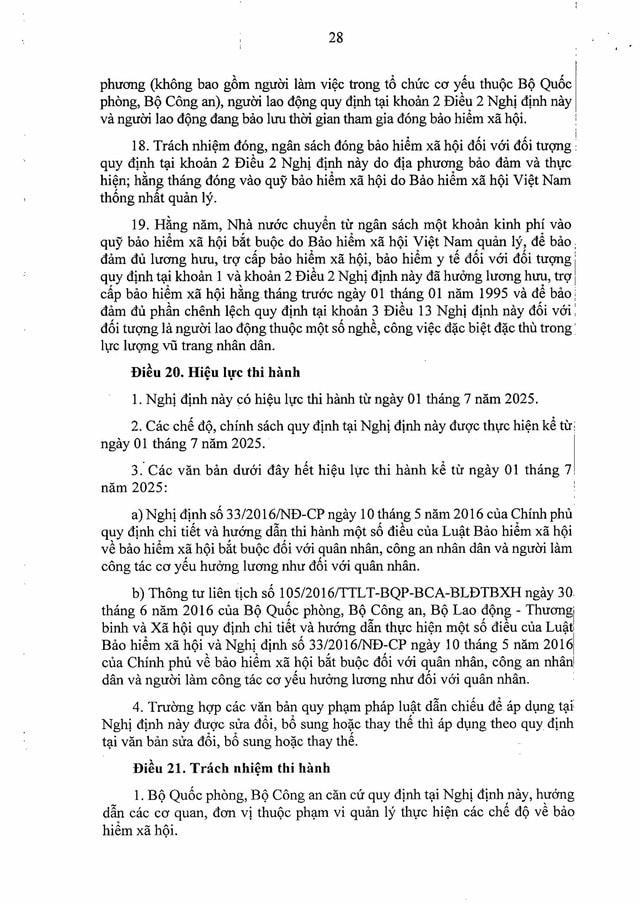 Nghị định 157/2025/NĐ-CP: Quy định mới về lương hưu, lộ trình nghỉ hưu, trợ cấp... đối với quân nhân, Công an, dân quân thường trực- Ảnh 28.