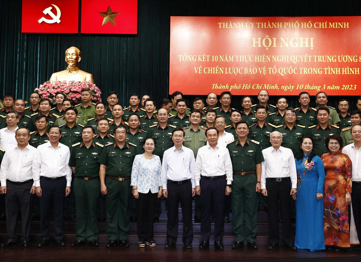 Chủ tịch nước Võ Văn Thưởng và các đại biểu. (Ảnh: Thống Nhất/TTXVN)