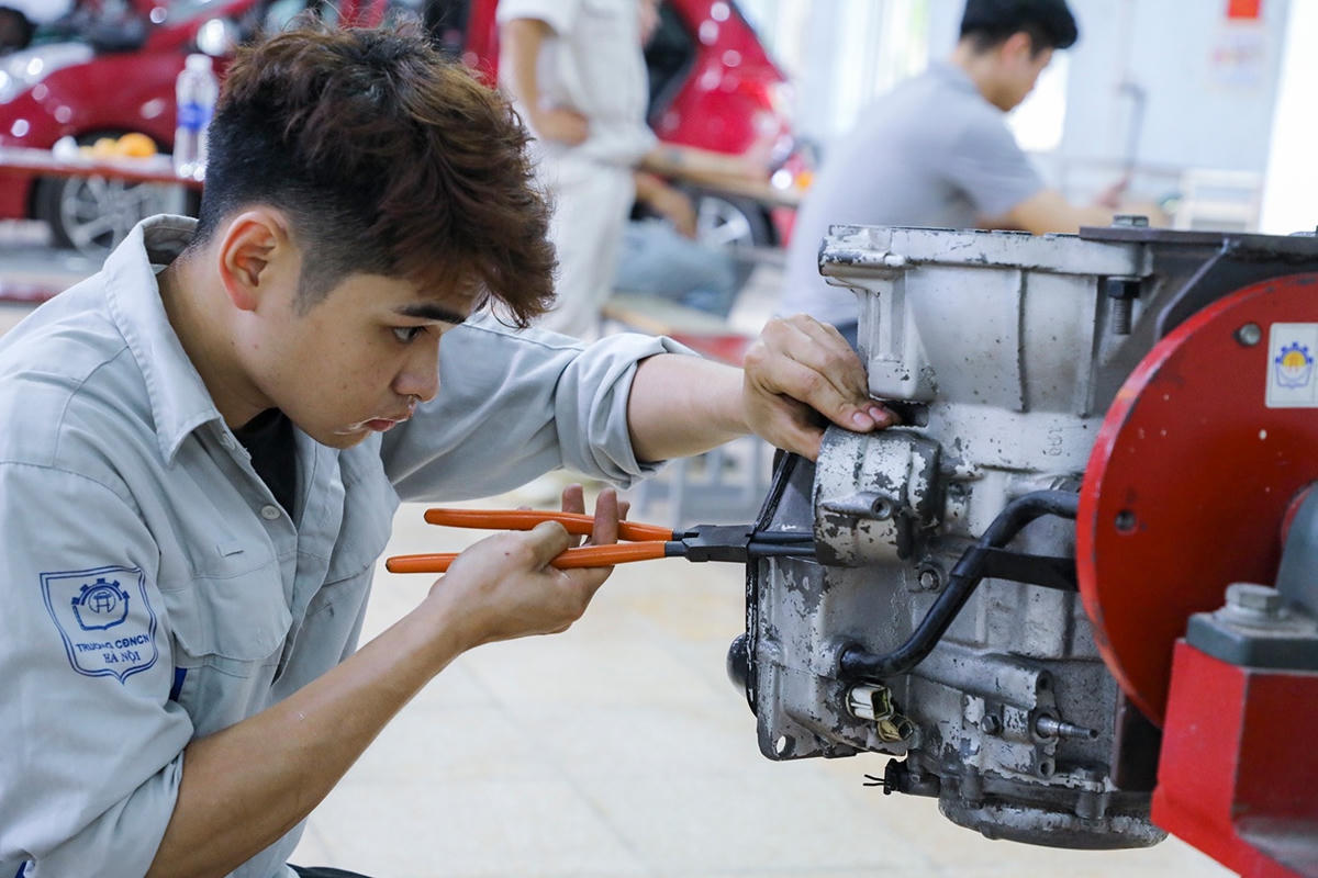 Học viên Trường Cao đẳng Nghề công nghiệp Hà Nội.