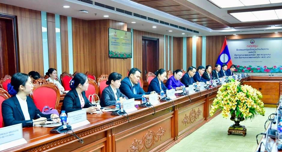 Đoàn Kiểm toán nhà nước Lào tại buổi tiếp- Ảnh: X. Hồng
