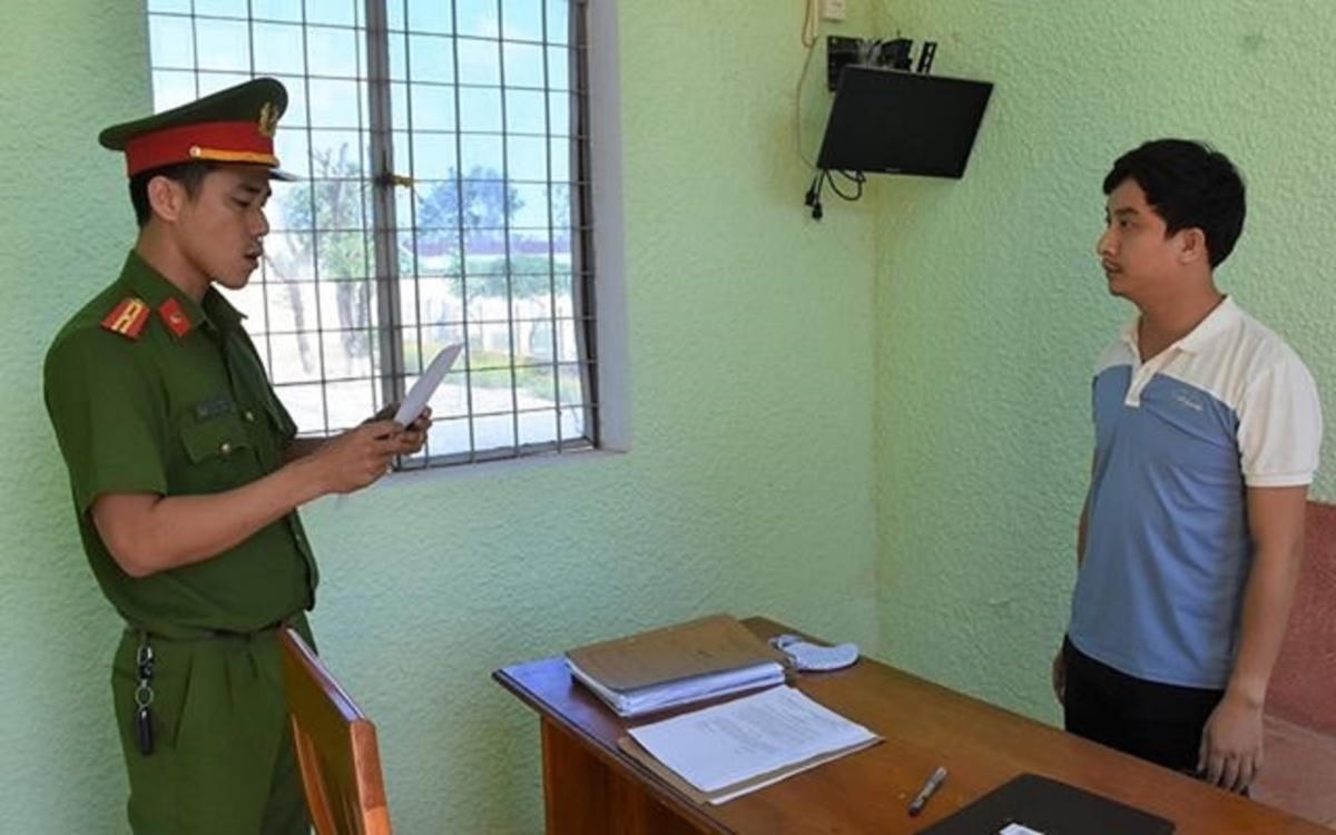 Đối tượng Nguyễn Như Nhân tại cơ quan điều tra.