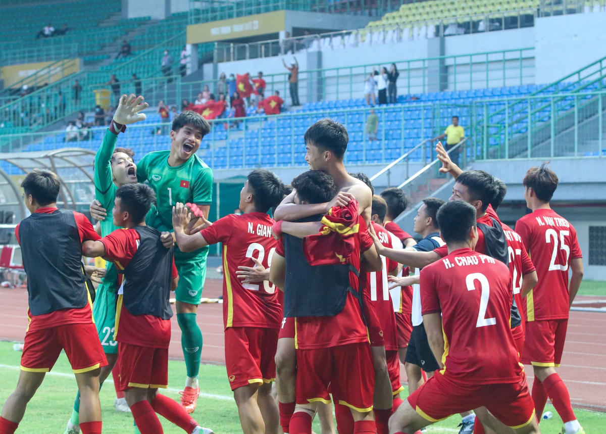 Niềm vui chiến thắng của U19 Việt Nam. Ảnh: VFF.